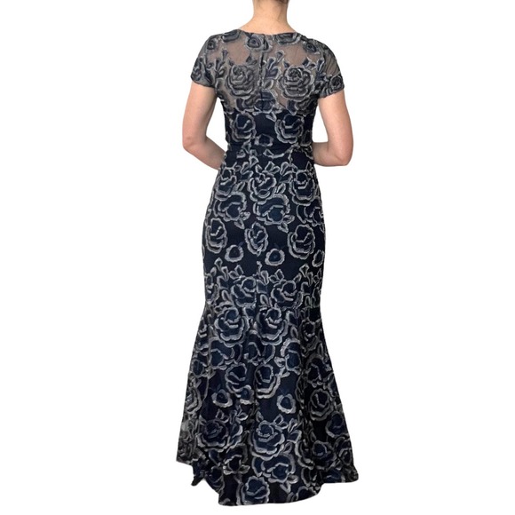 DAVID MEISTER FLORAL JACQUARD FULL LENGTH GOWN Women Size 2 - Picture 5 of 16